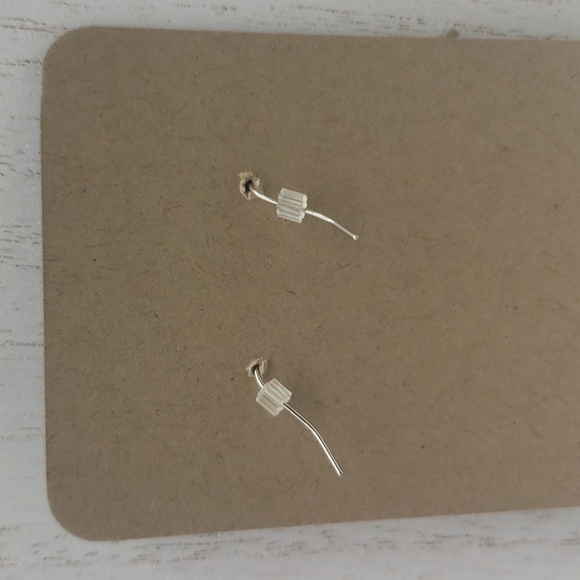 731- Blue Glass Wire Wrapped Women's Handmade Earrings NWT - Picture 4 of 5